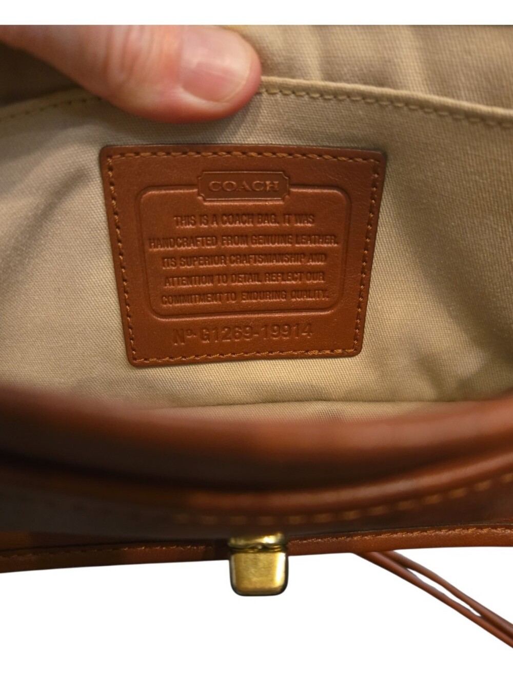 Vintage 2012 Coach Legacy Penny Cognac Crosbody W/ Cross Turnlock (Style) 19914 - Picture 12 of 12